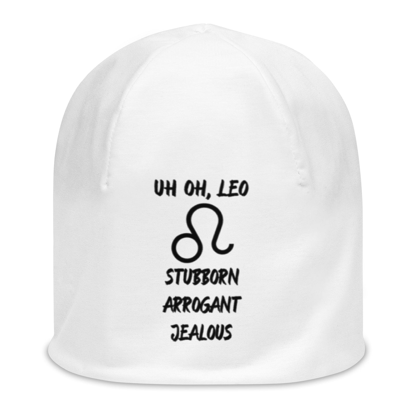“Uh Oh, Leo” Big Print Beanie