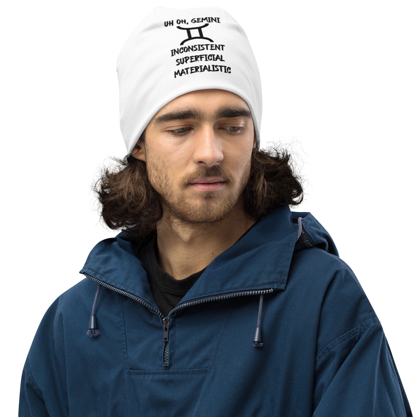 “Uh Oh, Gemini” Big Print Beanie