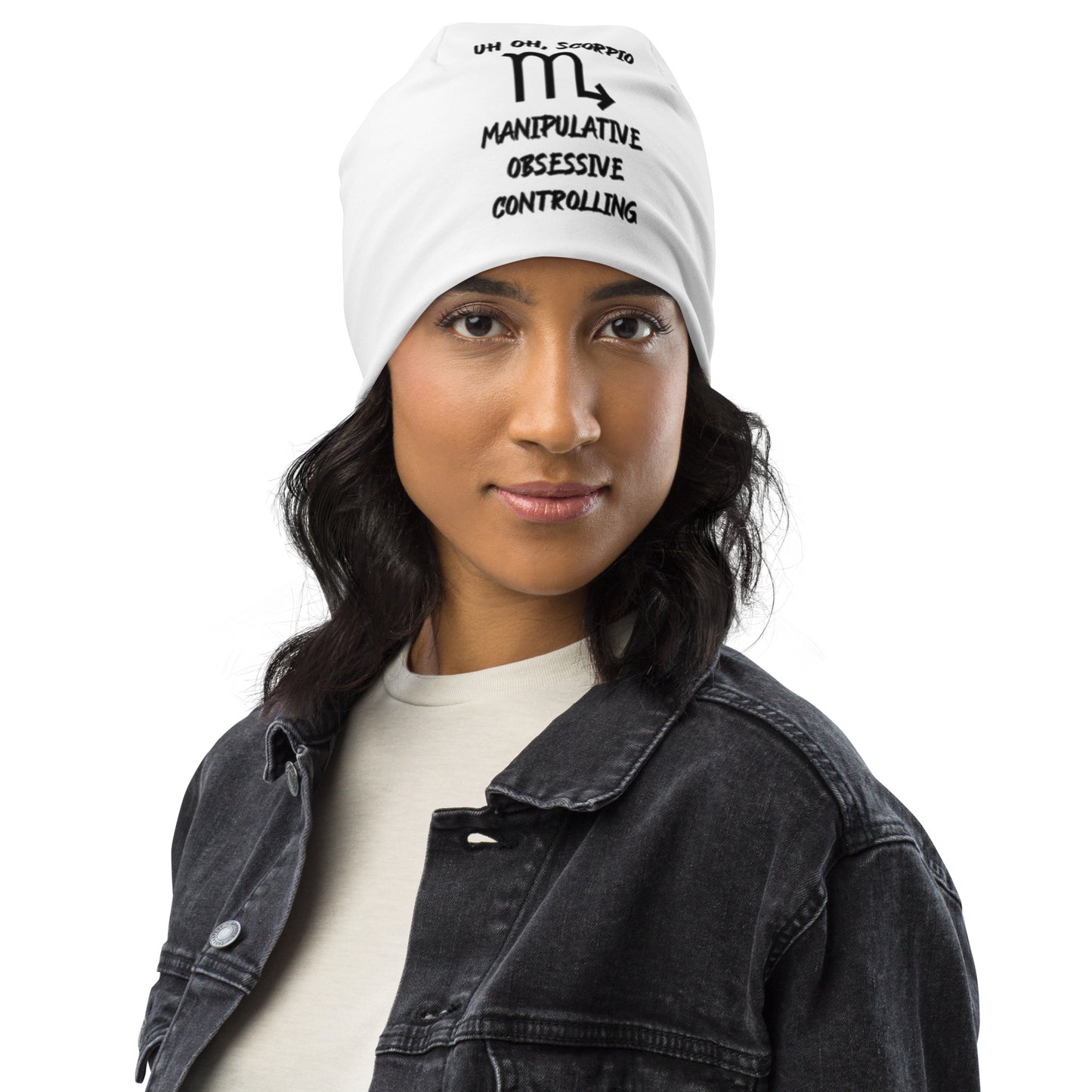 “Uh Oh, Scorpio” Big Print Beanie