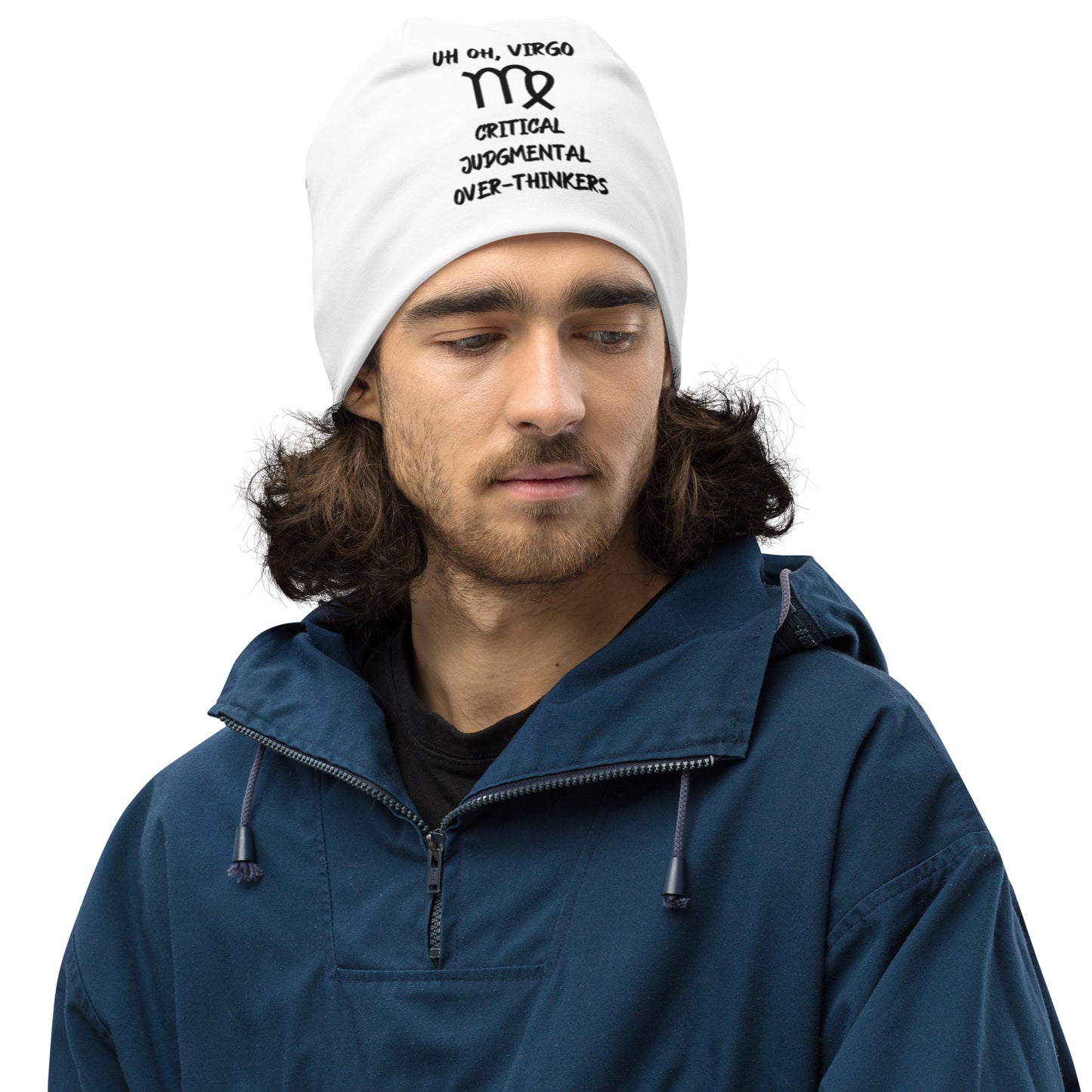 “Uh Oh, Virgo” Big Print Beanie