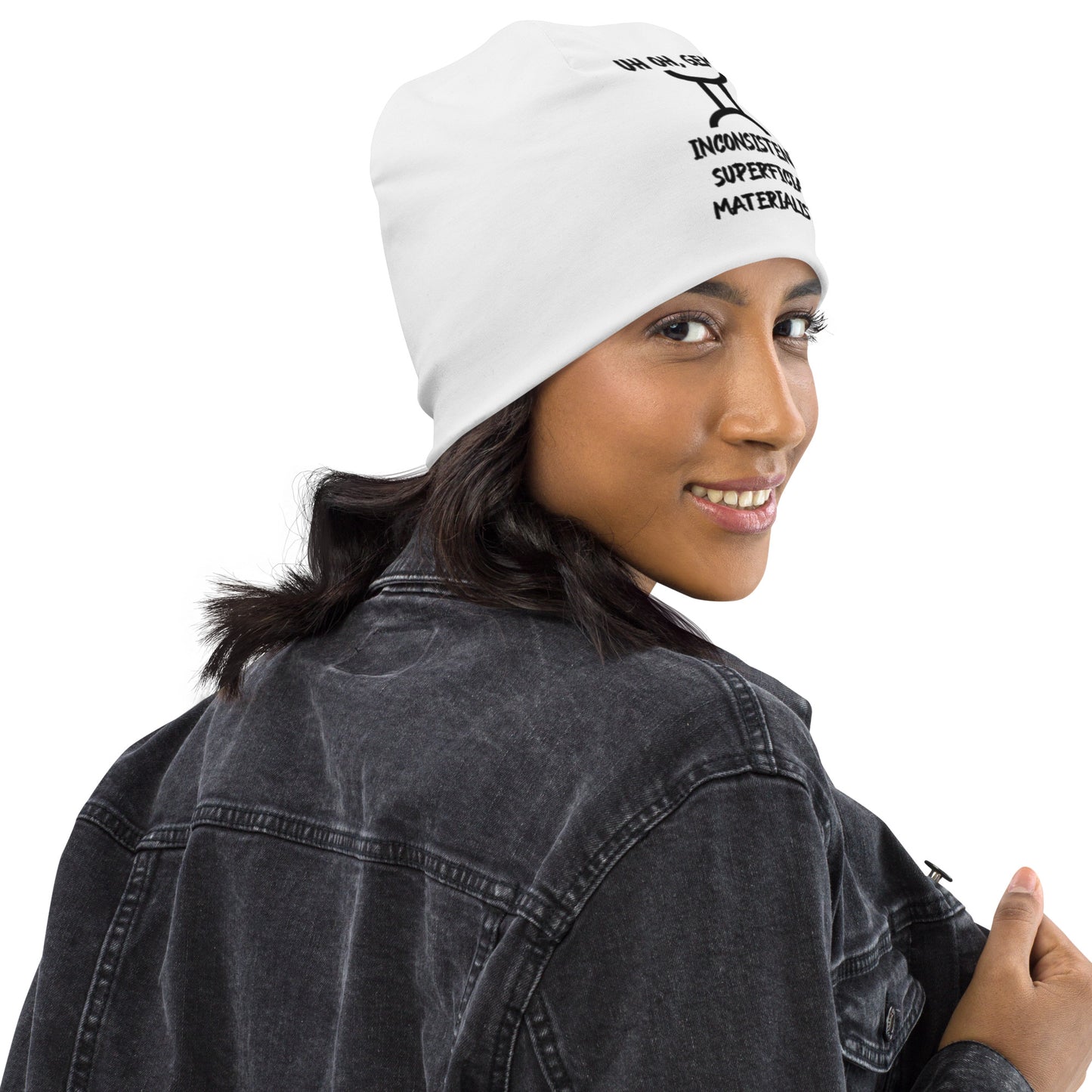 “Uh Oh, Gemini” Big Print Beanie