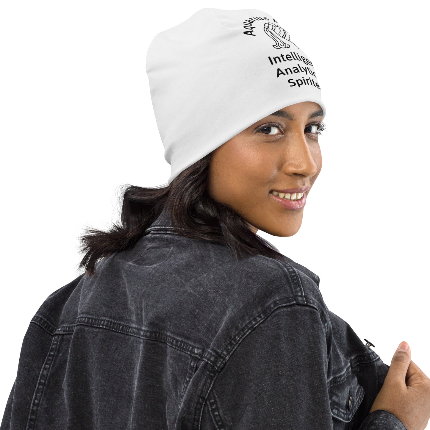 “Aquarius Babe” Big Print Beanie