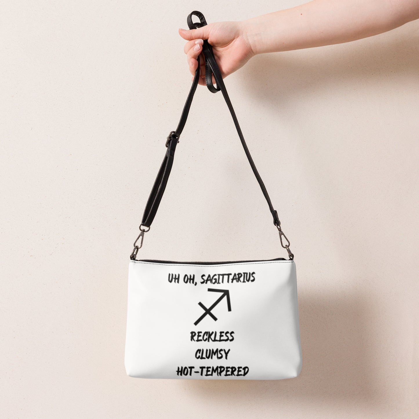 “Uh Oh, Sagittarius” Crossbody Bag