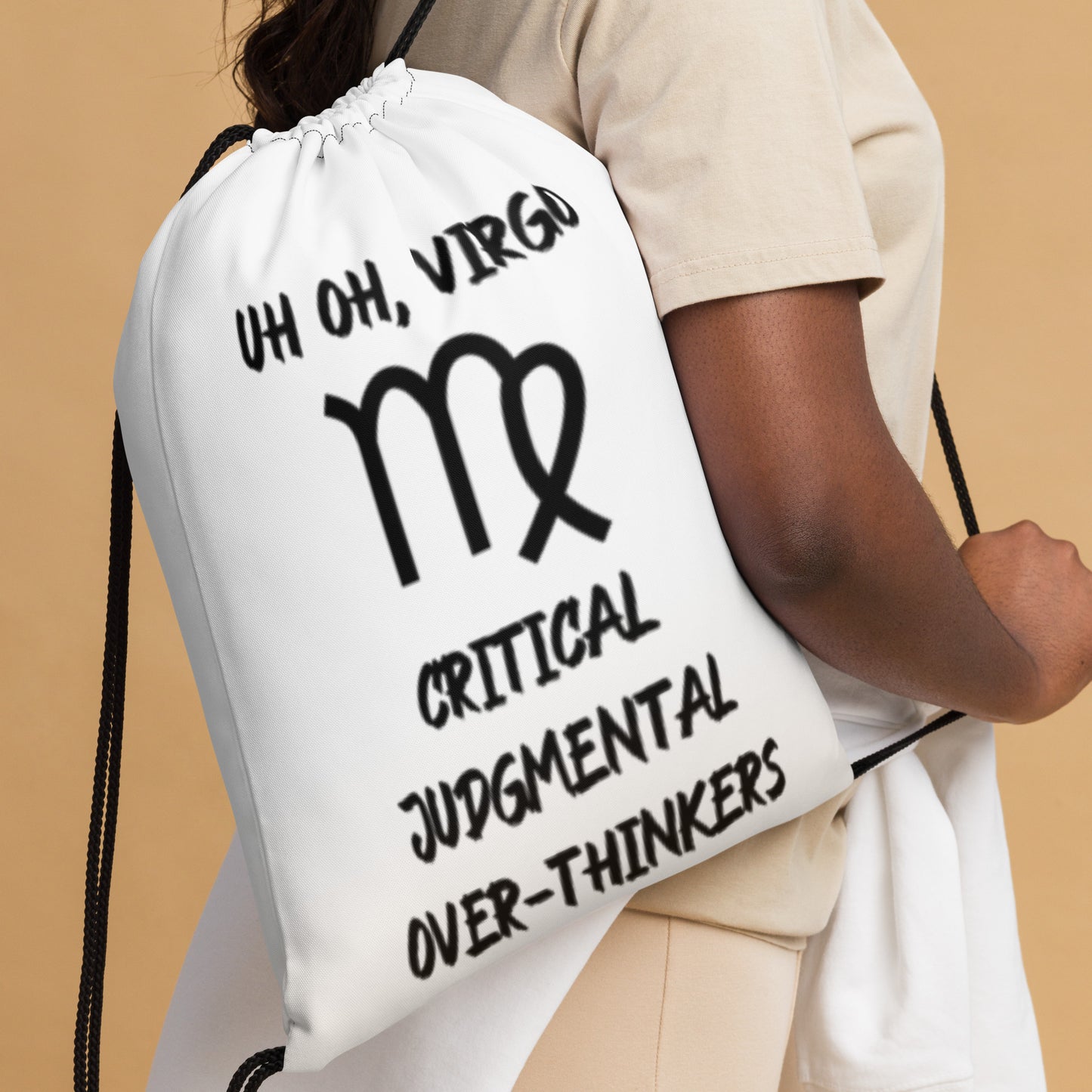 “Uh Oh, Virgo” Drawstring Bag