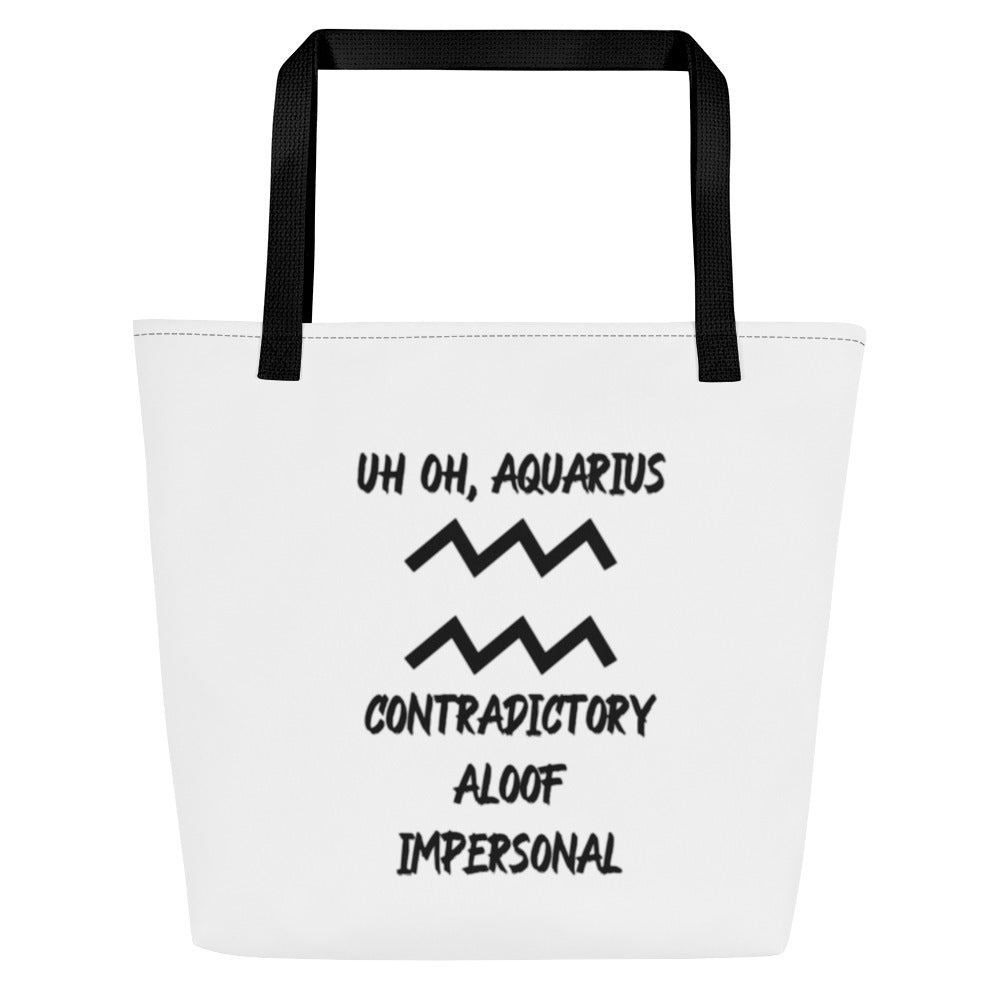 “Uh Oh, Aquarius” Large Tote Bag