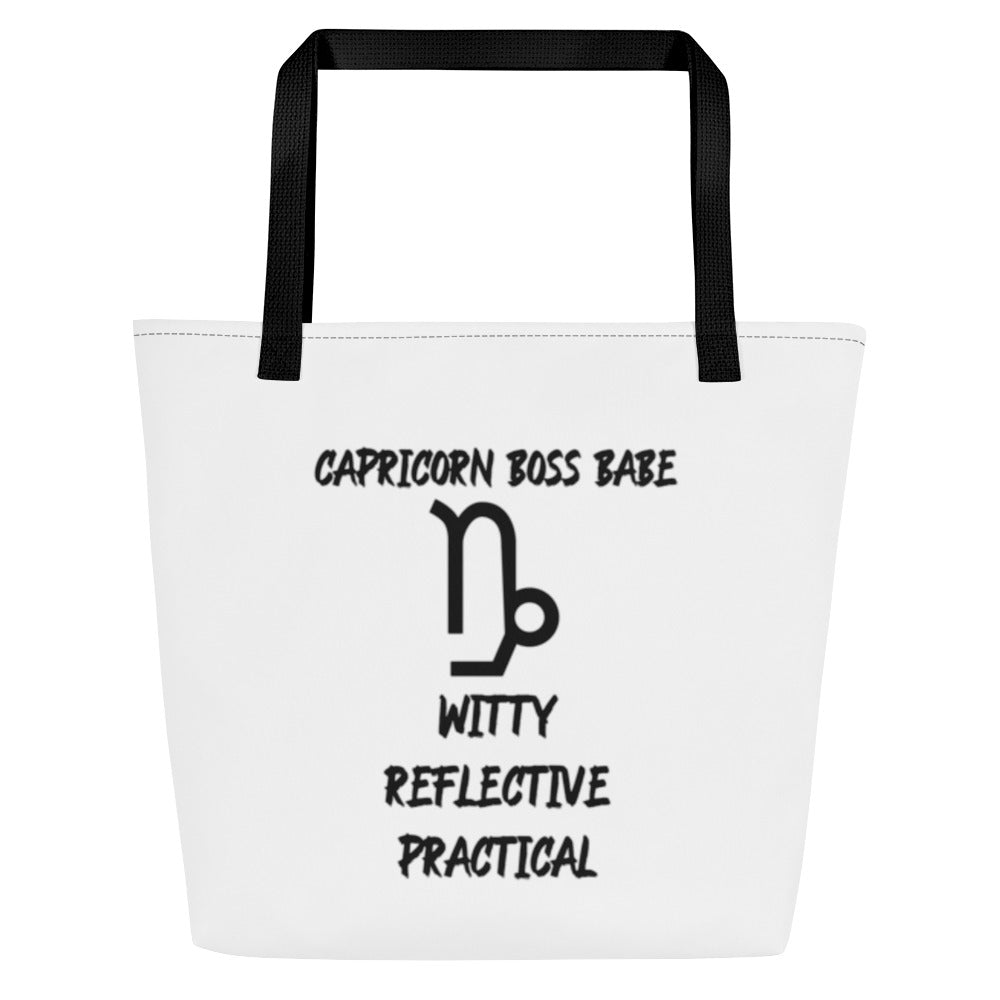“Capricorn Boss Babe” Large Tote Bag
