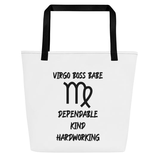 “Virgo Boss Babe” Large Tote Bag