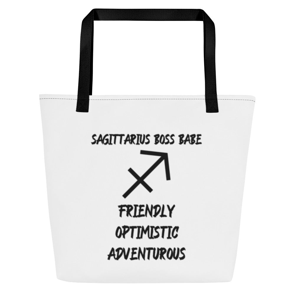 “Sagittarius Boss Babe” Large Tote Bag