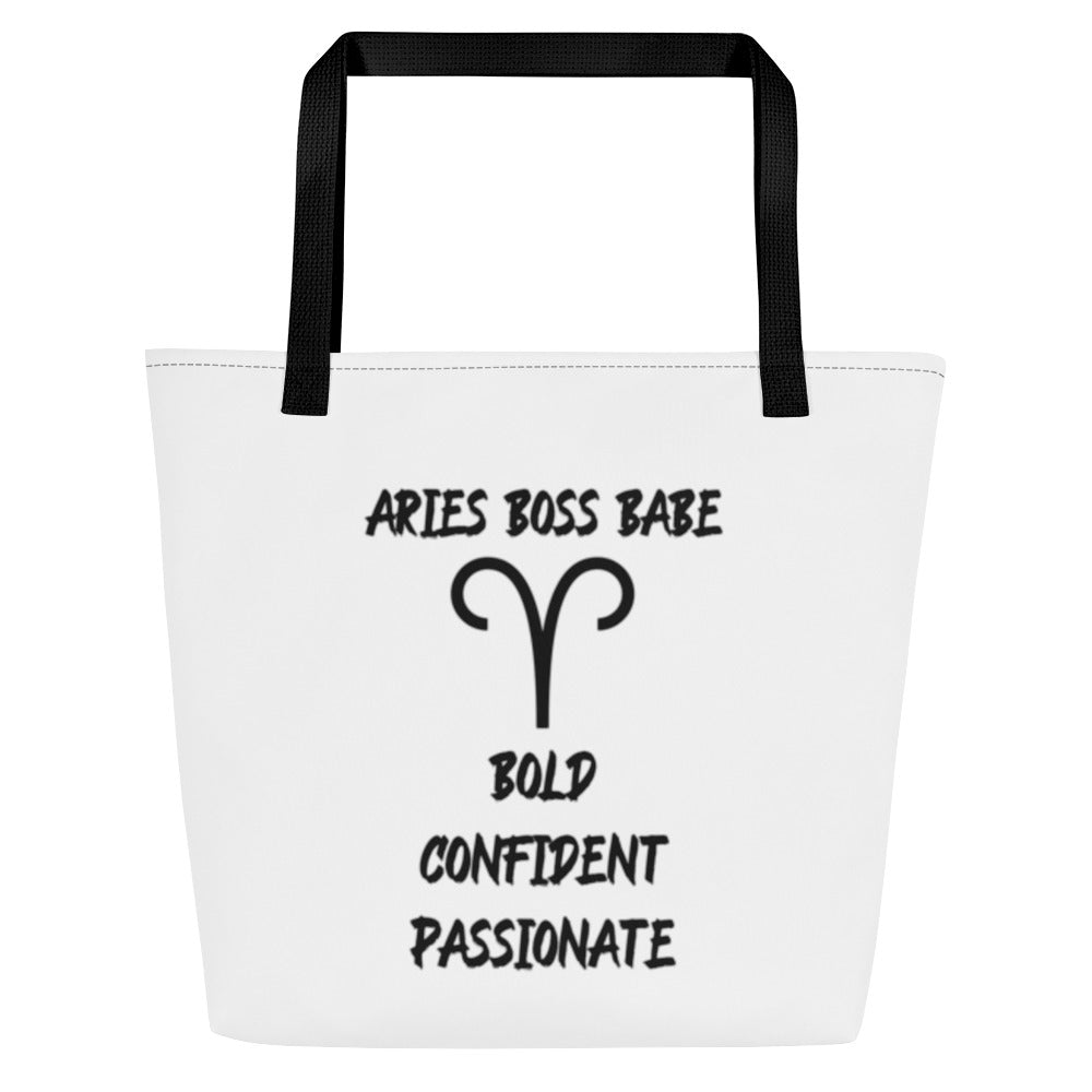 “Aries Boss Babe” Large Tote Bag