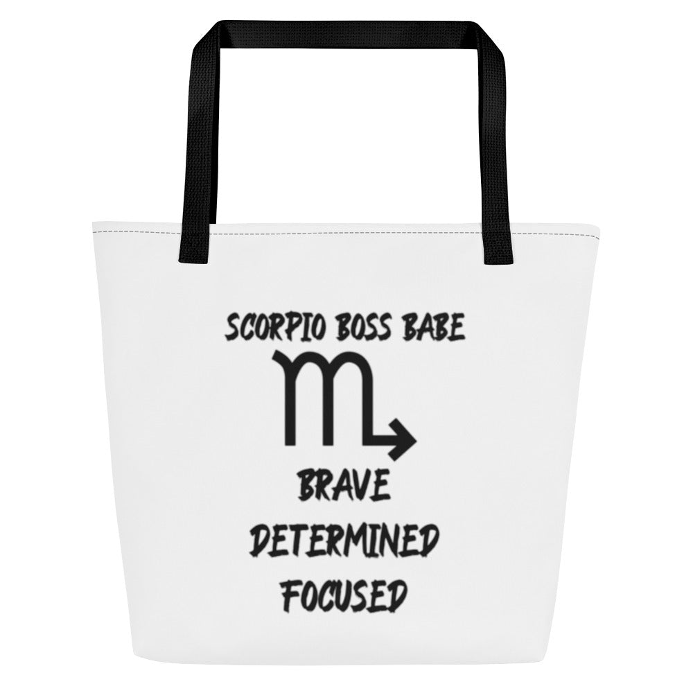 “Scorpio Boss Babe” Large Tote Bag