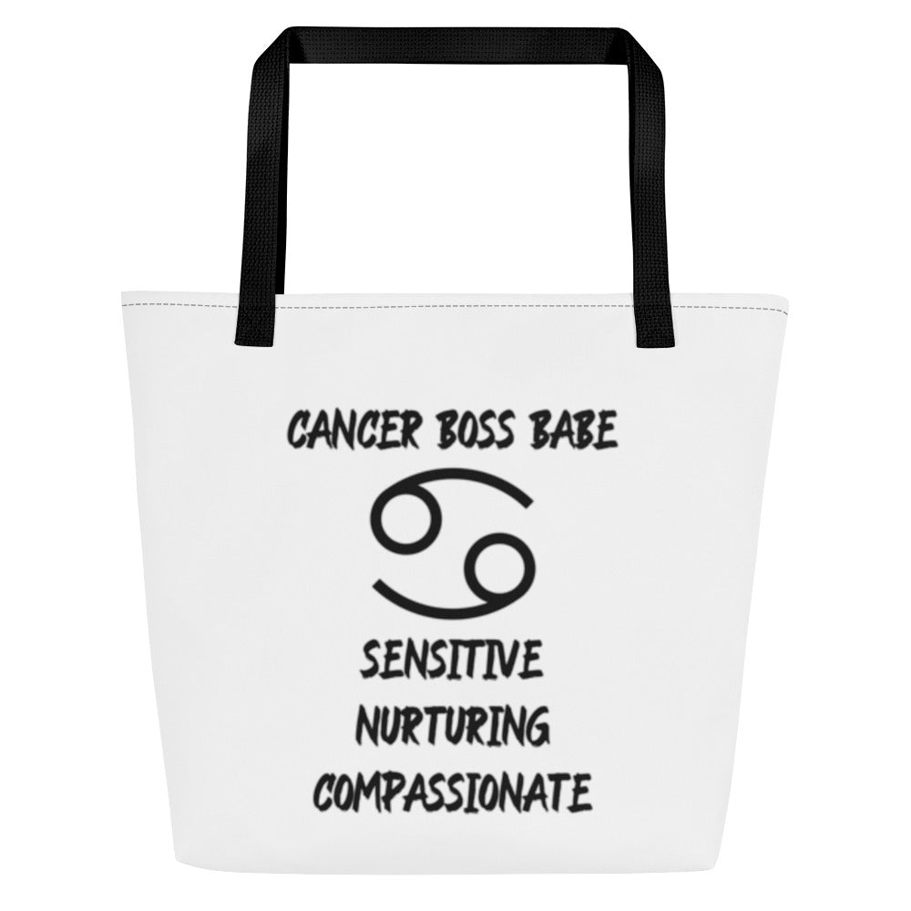 “Cancer Boss Babe” Large Tote Bag