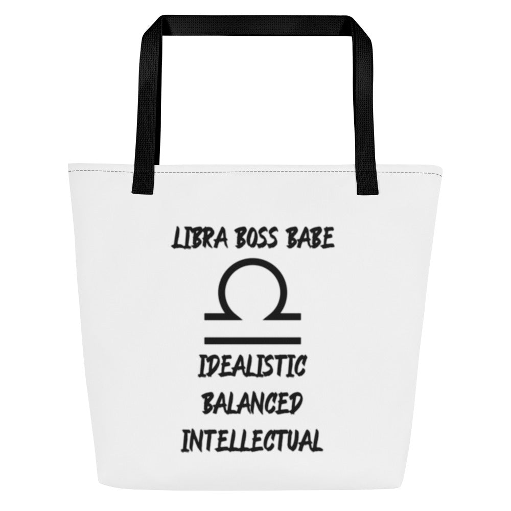 “Libra Boss Babe” Large Tote Bag