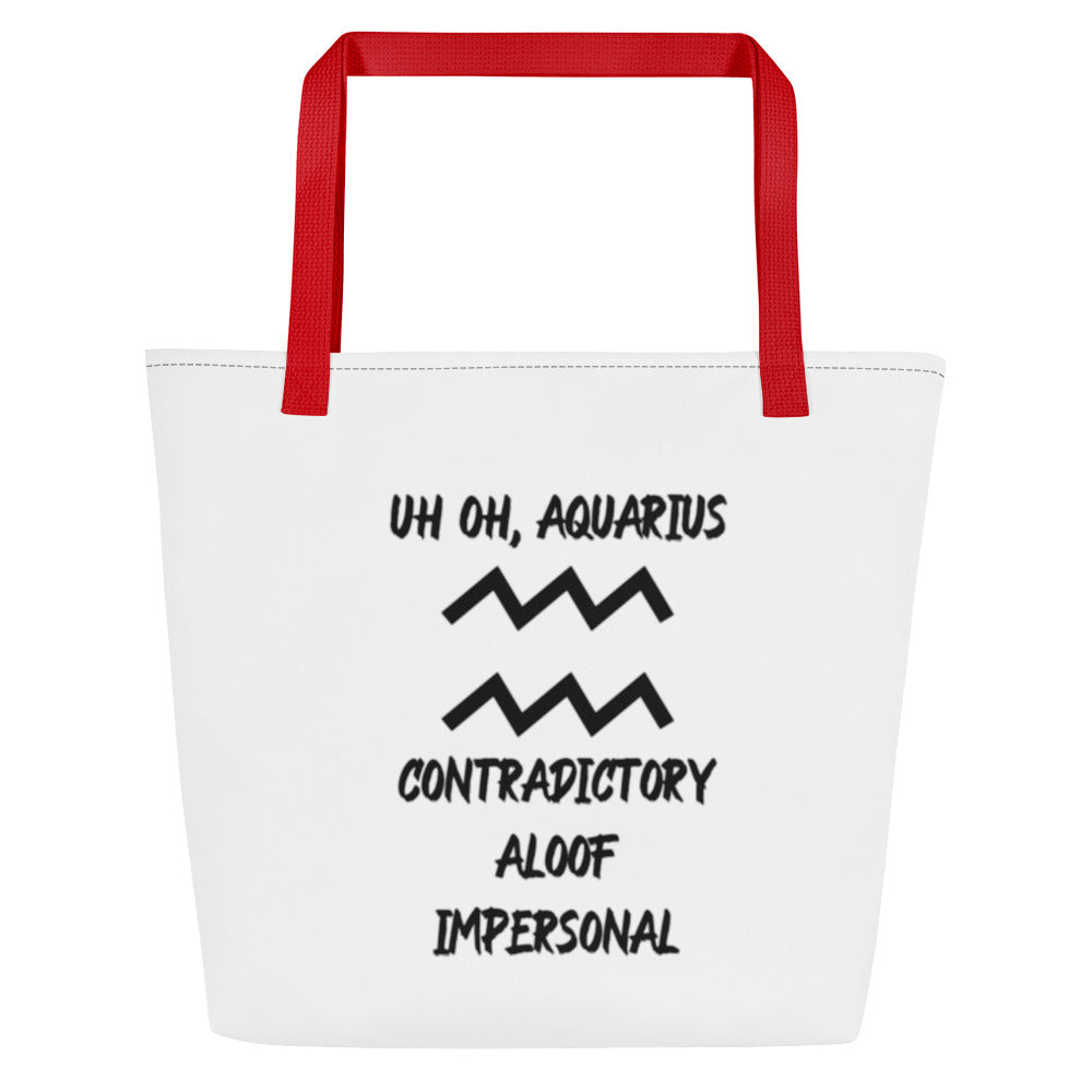 “Uh Oh, Aquarius” Large Tote Bag