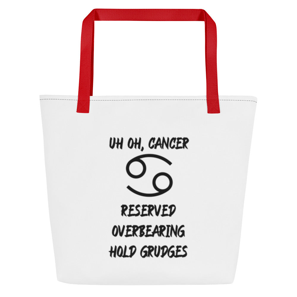 “Uh Oh, Cancer” Large Tote Bag