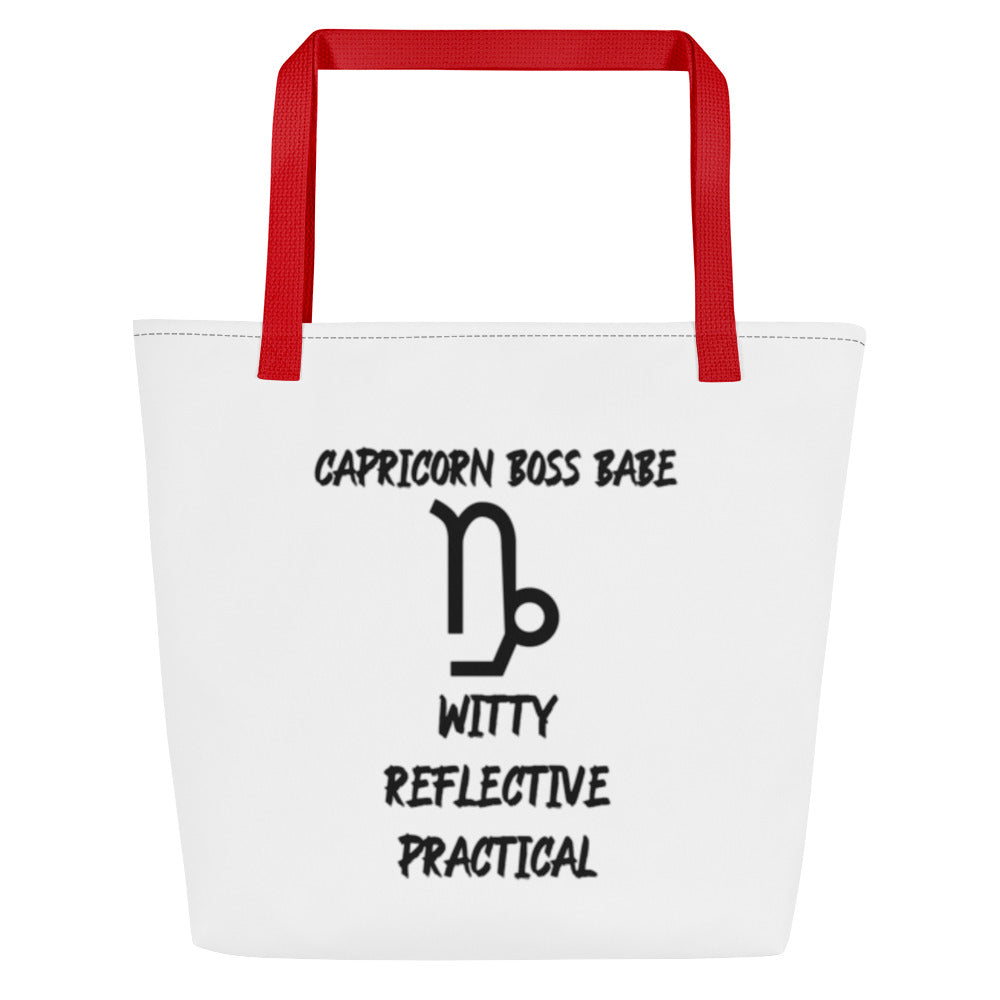 “Capricorn Boss Babe” Large Tote Bag