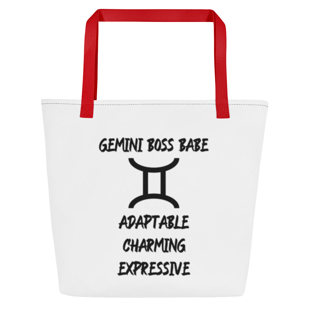 “Gemini Boss Babe” Large Tote Bag