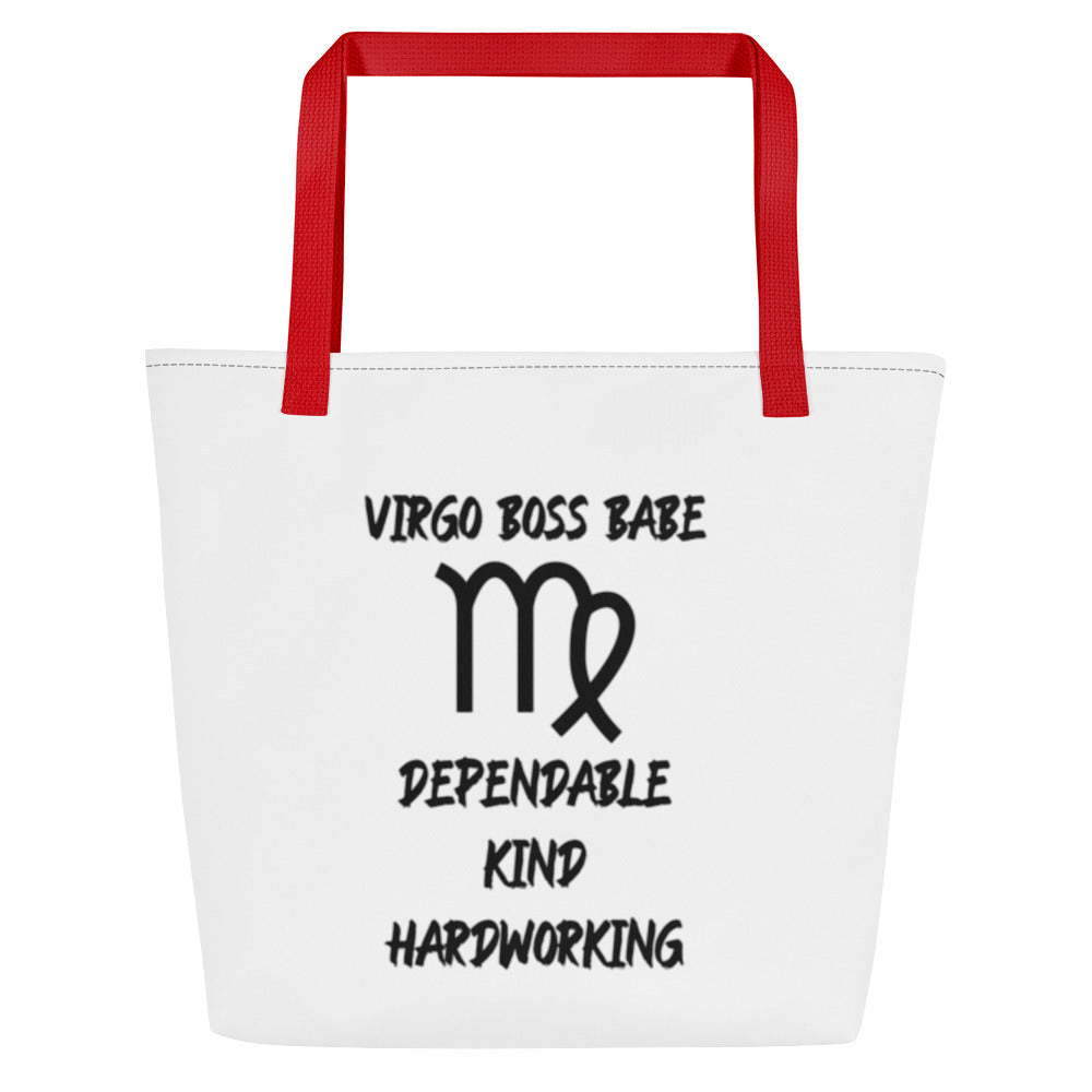 “Virgo Boss Babe” Large Tote Bag