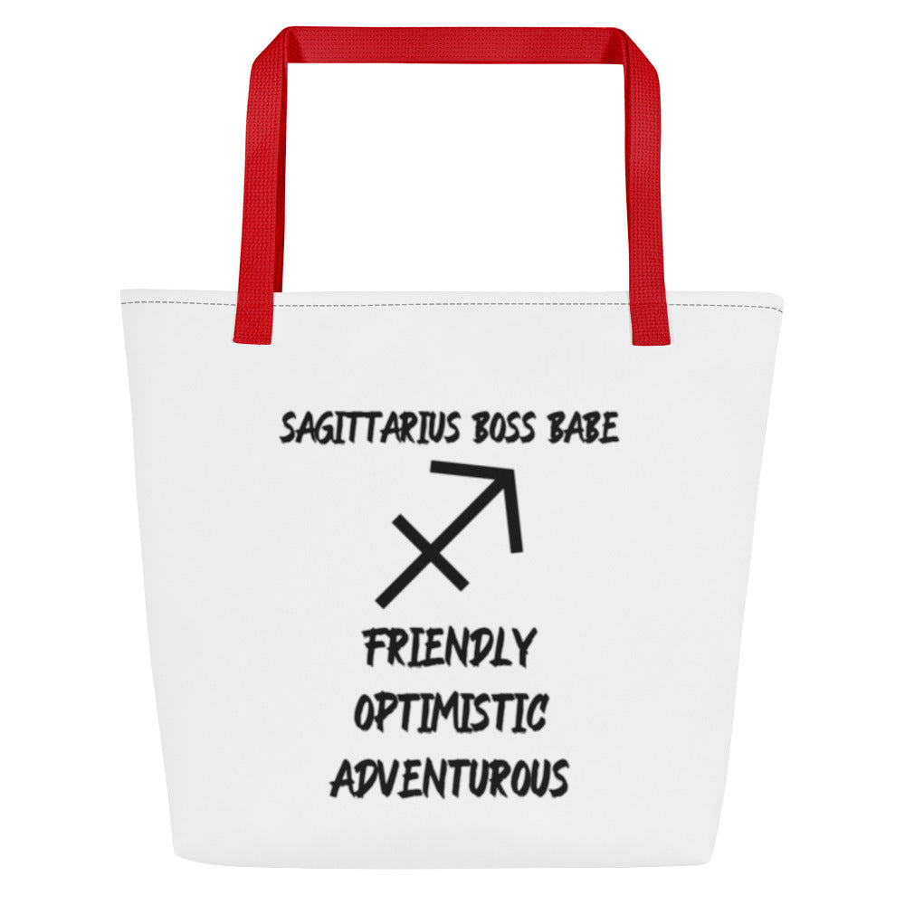 “Sagittarius Boss Babe” Large Tote Bag