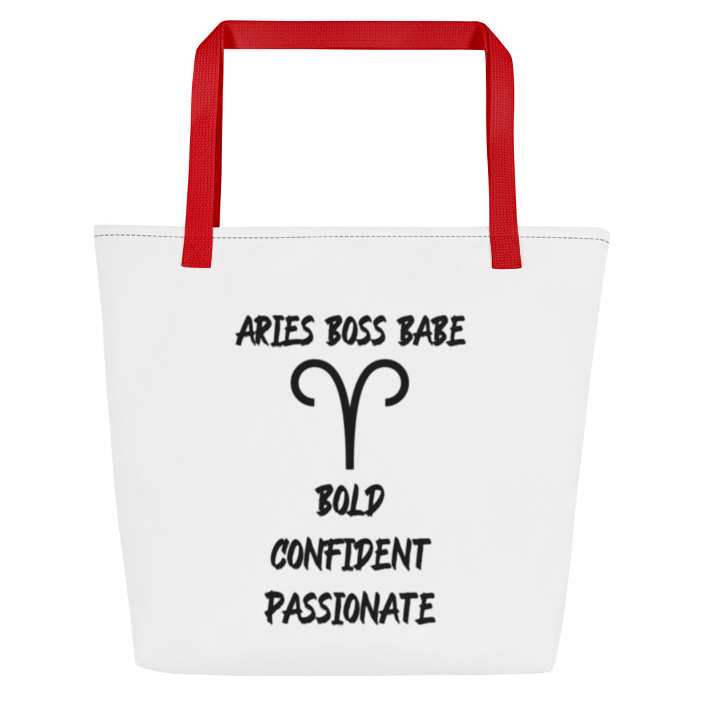 “Aries Boss Babe” Large Tote Bag