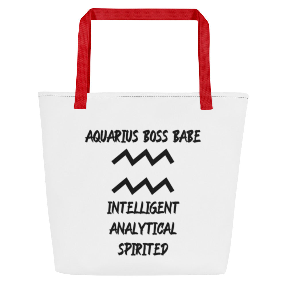 “Aquarius Boss Babe” Large Tote Bag