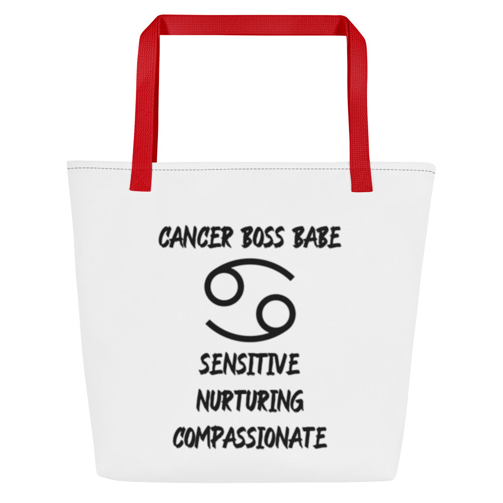 “Cancer Boss Babe” Large Tote Bag
