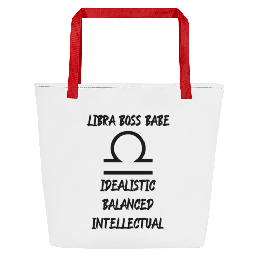 “Libra Boss Babe” Large Tote Bag