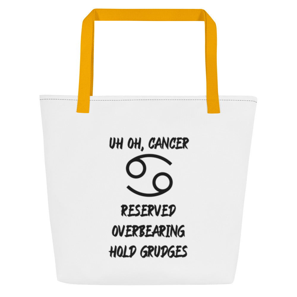 “Uh Oh, Cancer” Large Tote Bag