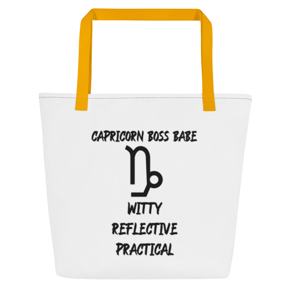 “Capricorn Boss Babe” Large Tote Bag