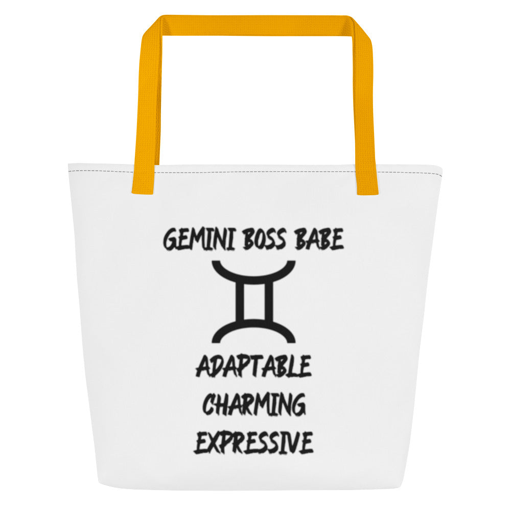 “Gemini Boss Babe” Large Tote Bag