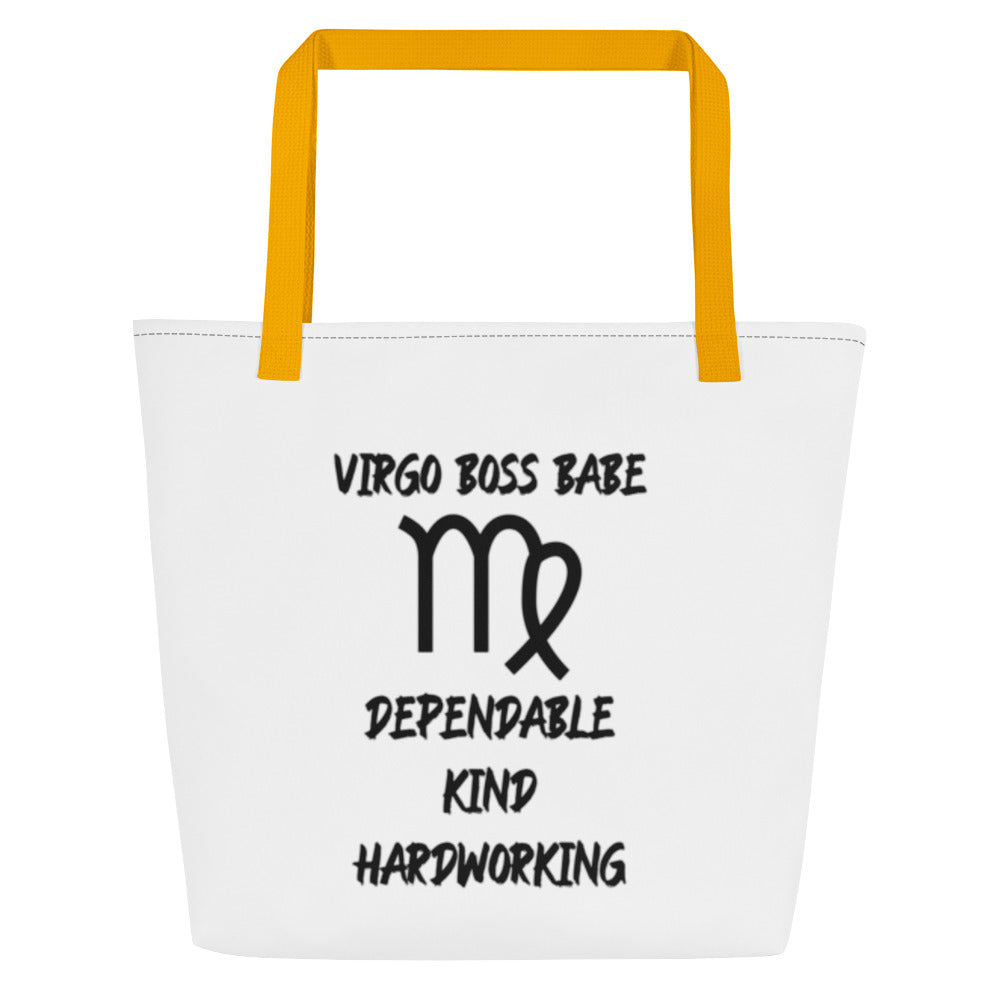 “Virgo Boss Babe” Large Tote Bag