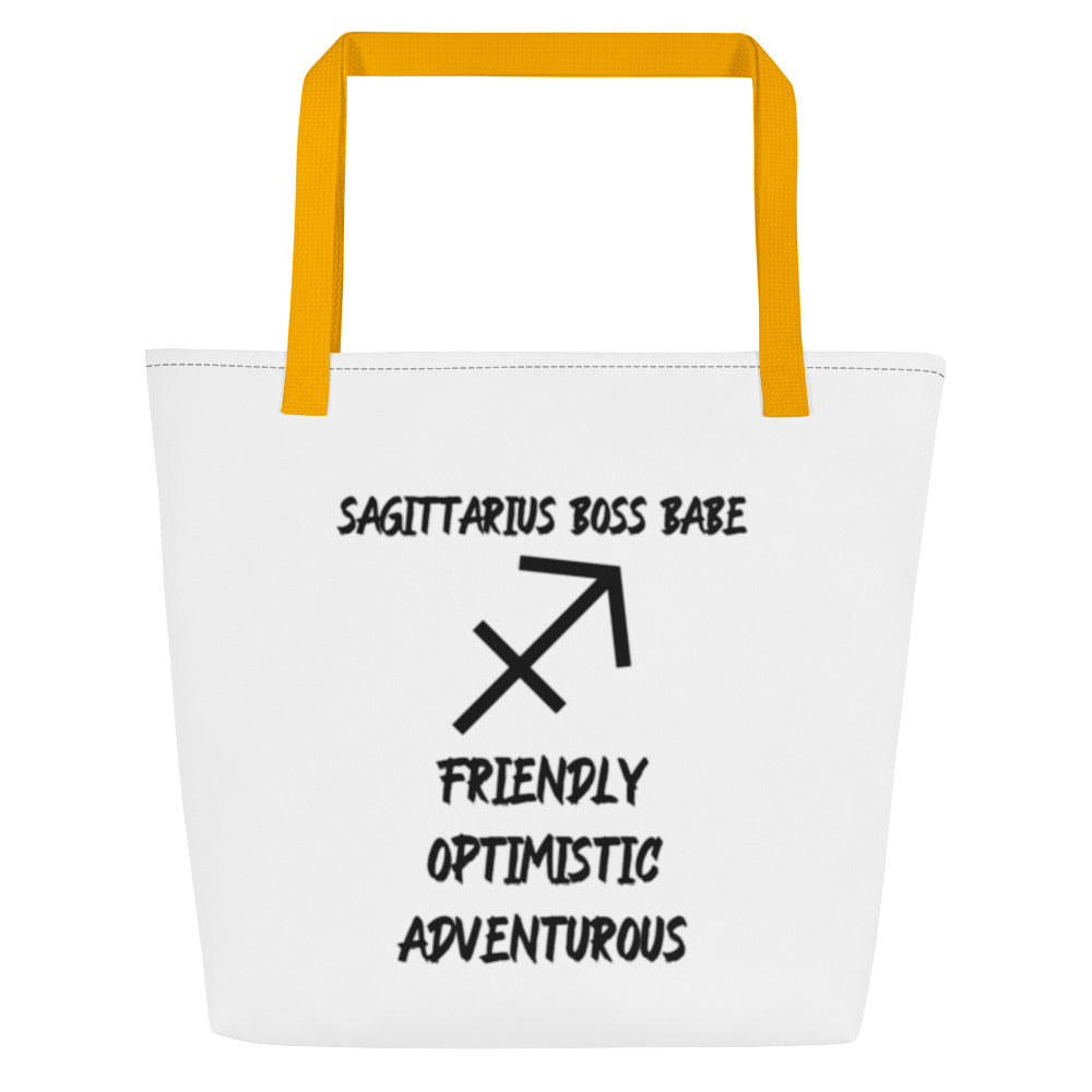 “Sagittarius Boss Babe” Large Tote Bag