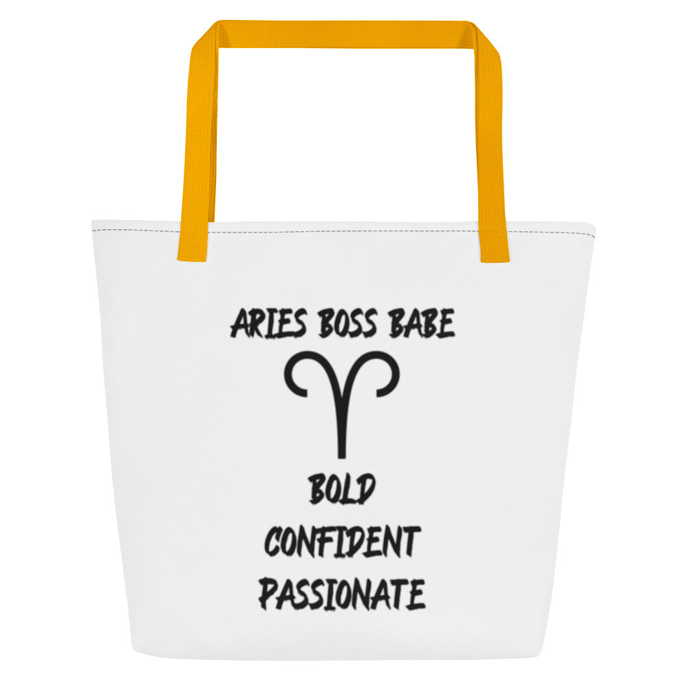 “Aries Boss Babe” Large Tote Bag
