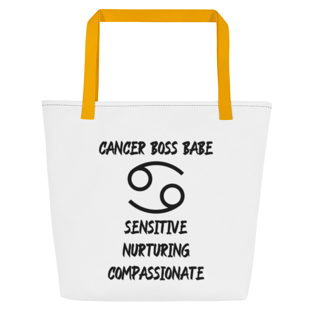 “Cancer Boss Babe” Large Tote Bag