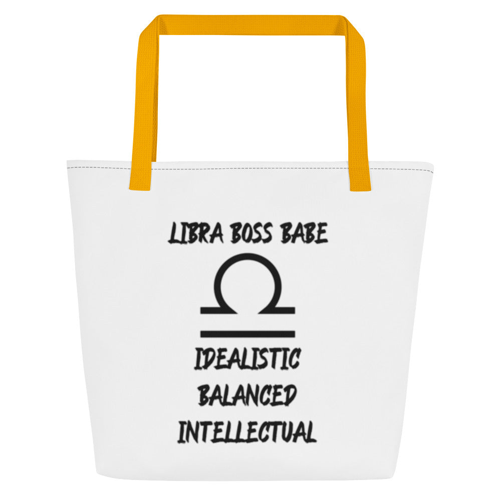 “Libra Boss Babe” Large Tote Bag