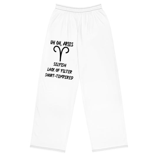 “Uh Oh, Aries” Unisex Wide-Leg Pants