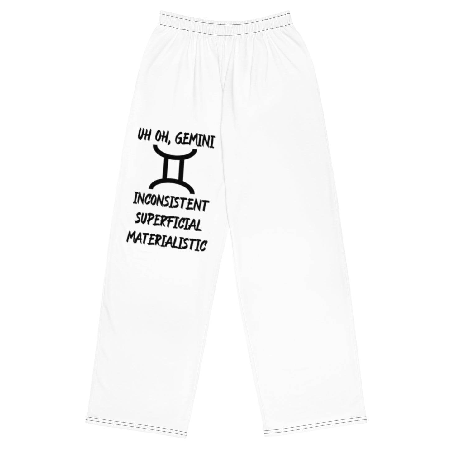 “Uh Oh, Gemini” Unisex Wide-Leg Pants