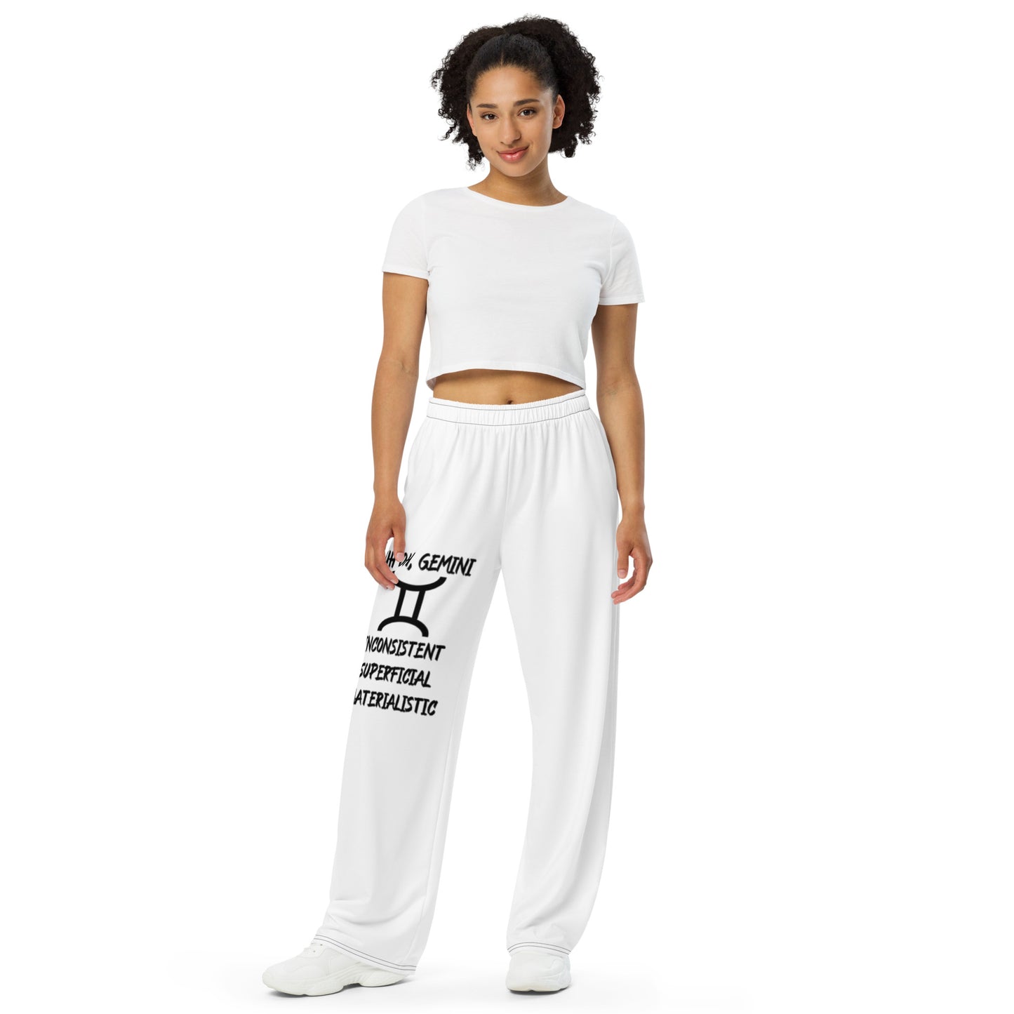 “Uh Oh, Gemini” Unisex Wide-Leg Pants