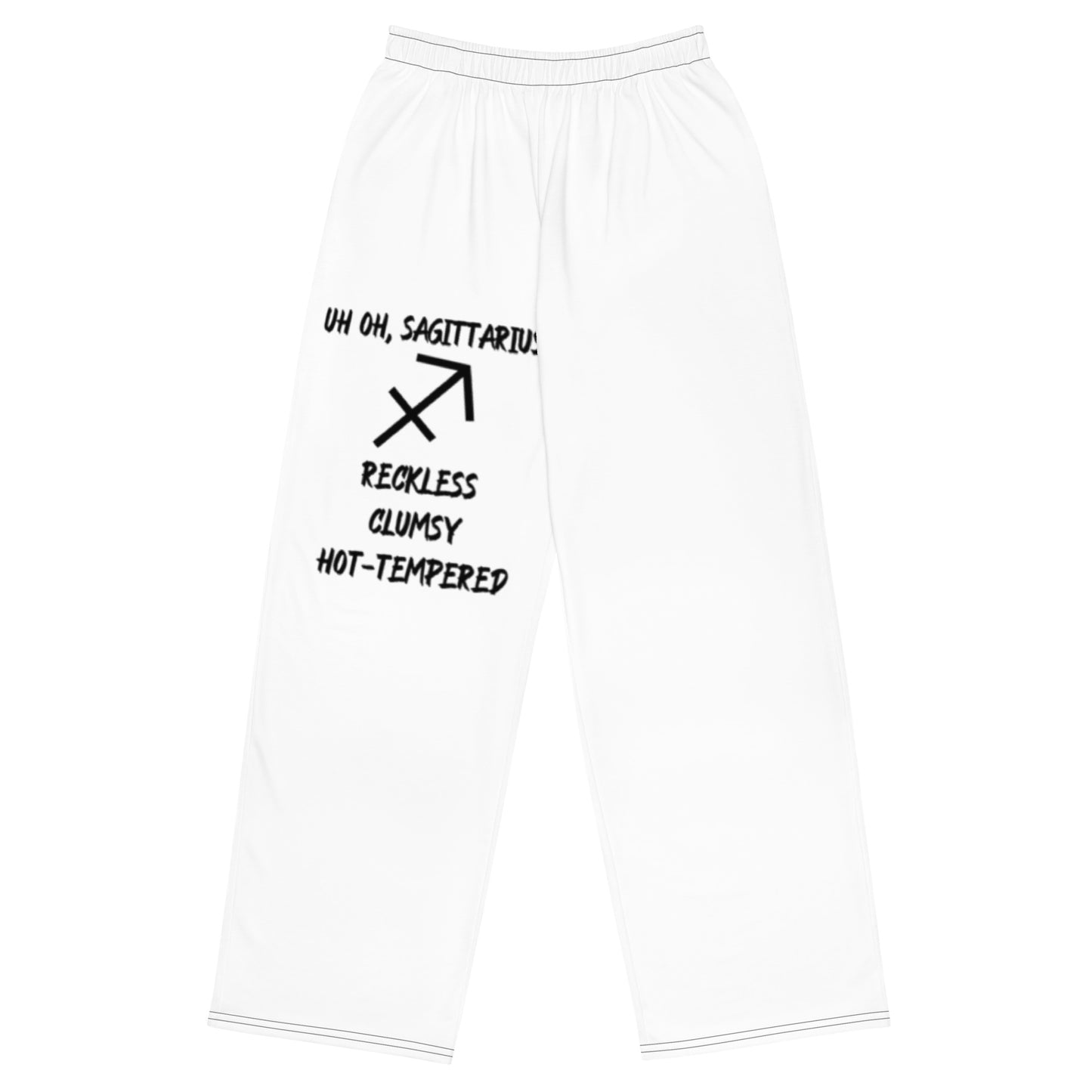 “Uh Oh, Sagittarius” Unisex Wide-Leg Pants
