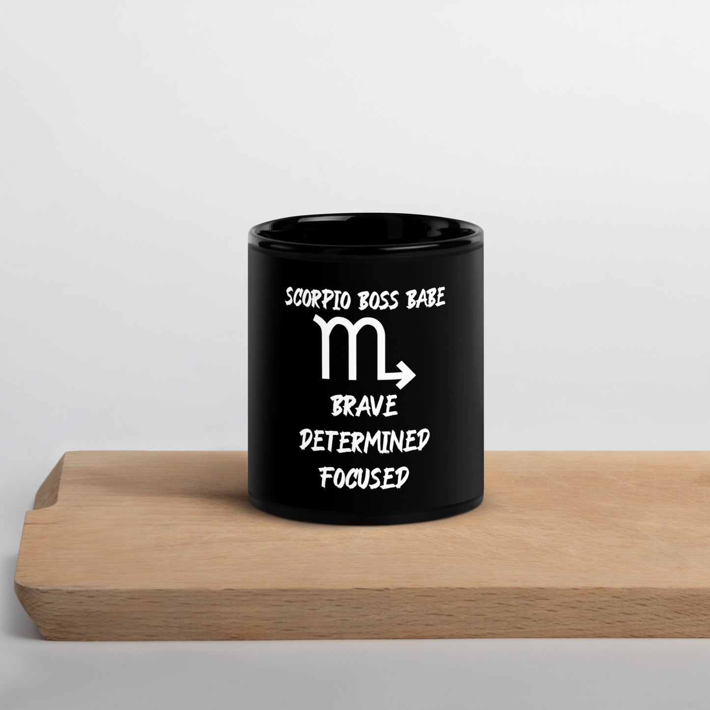 “Scorpio Boss Babe” Black Glossy Mug