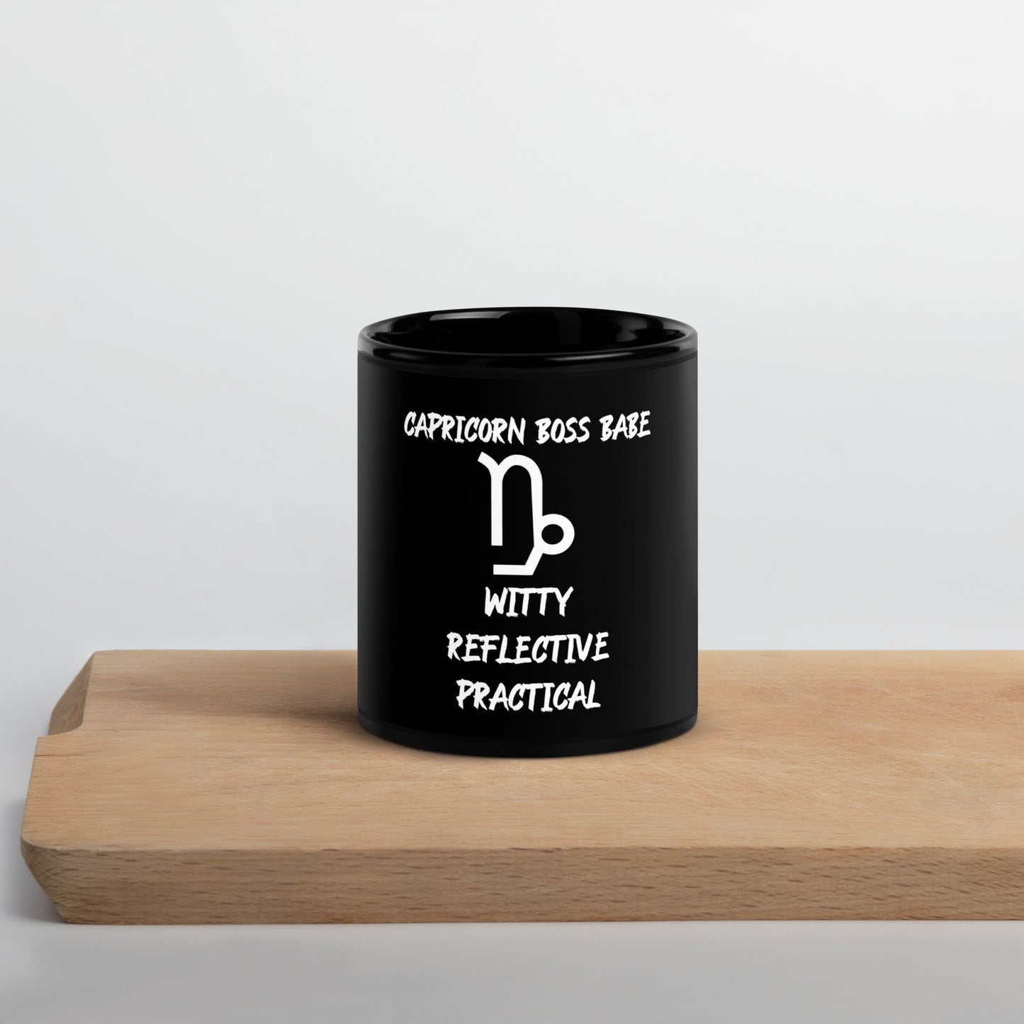 “Capricorn Boss Babe” Black Glossy Mug