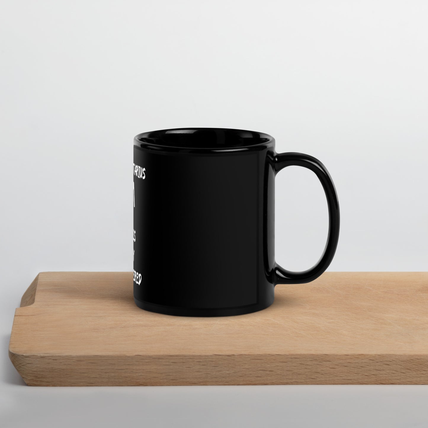 “Uh Oh, Sagittarius” Black Glossy Mug