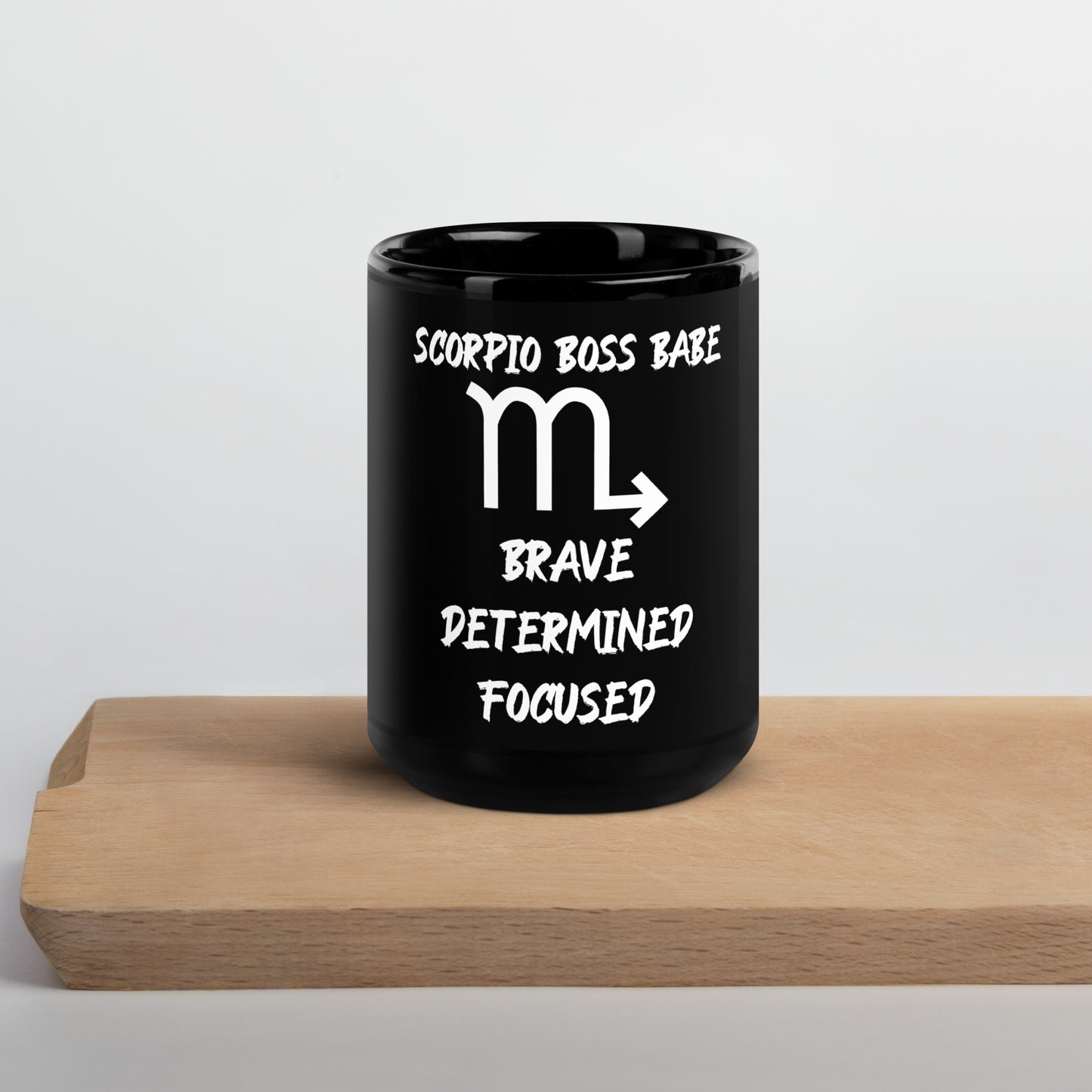 “Scorpio Boss Babe” Black Glossy Mug