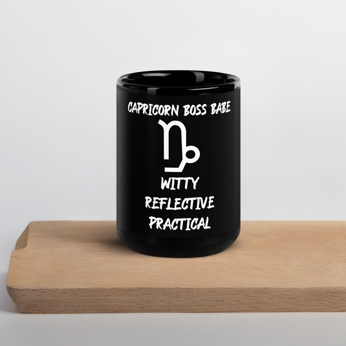 “Capricorn Boss Babe” Black Glossy Mug