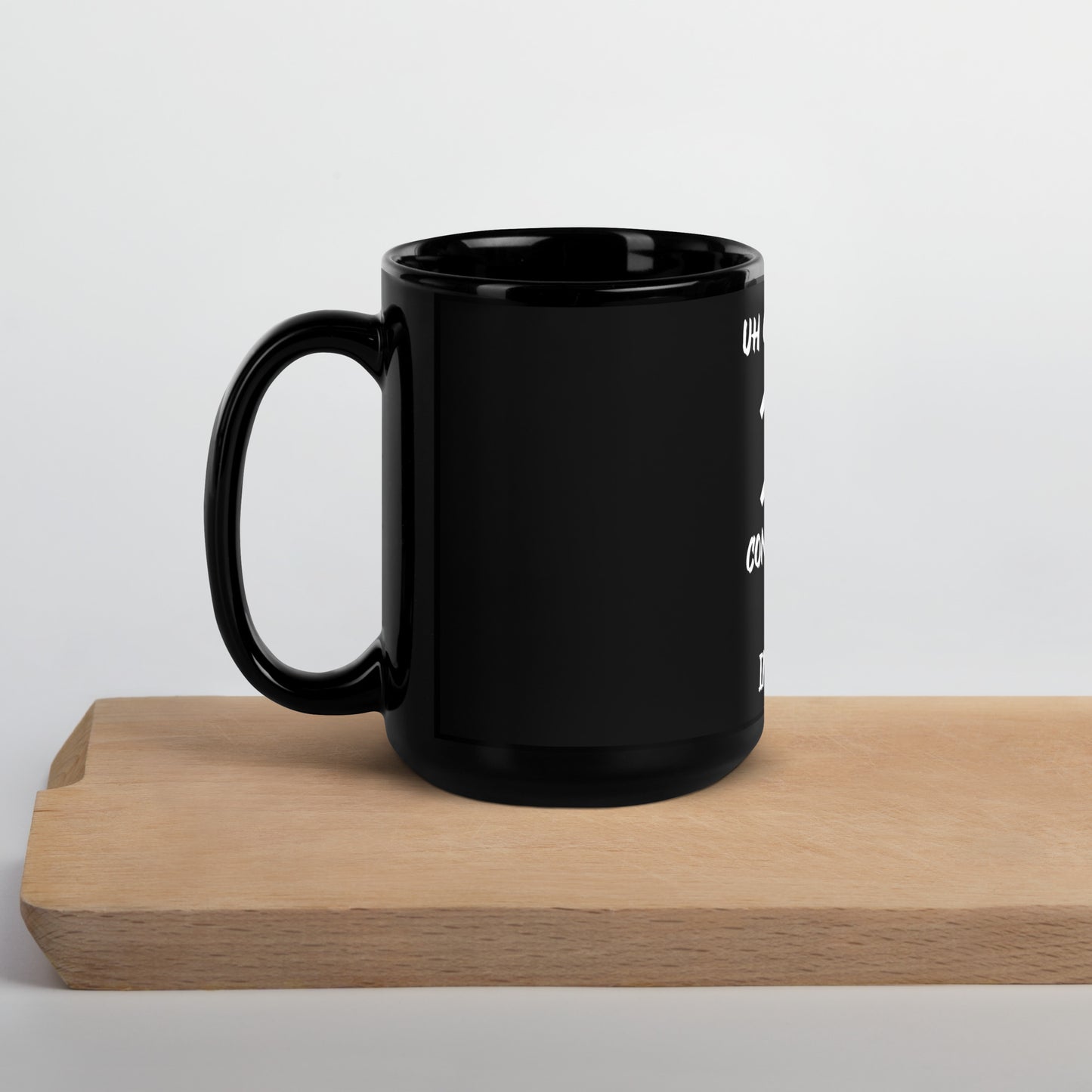 “Uh Oh, Aquarius” Black Glossy Mug