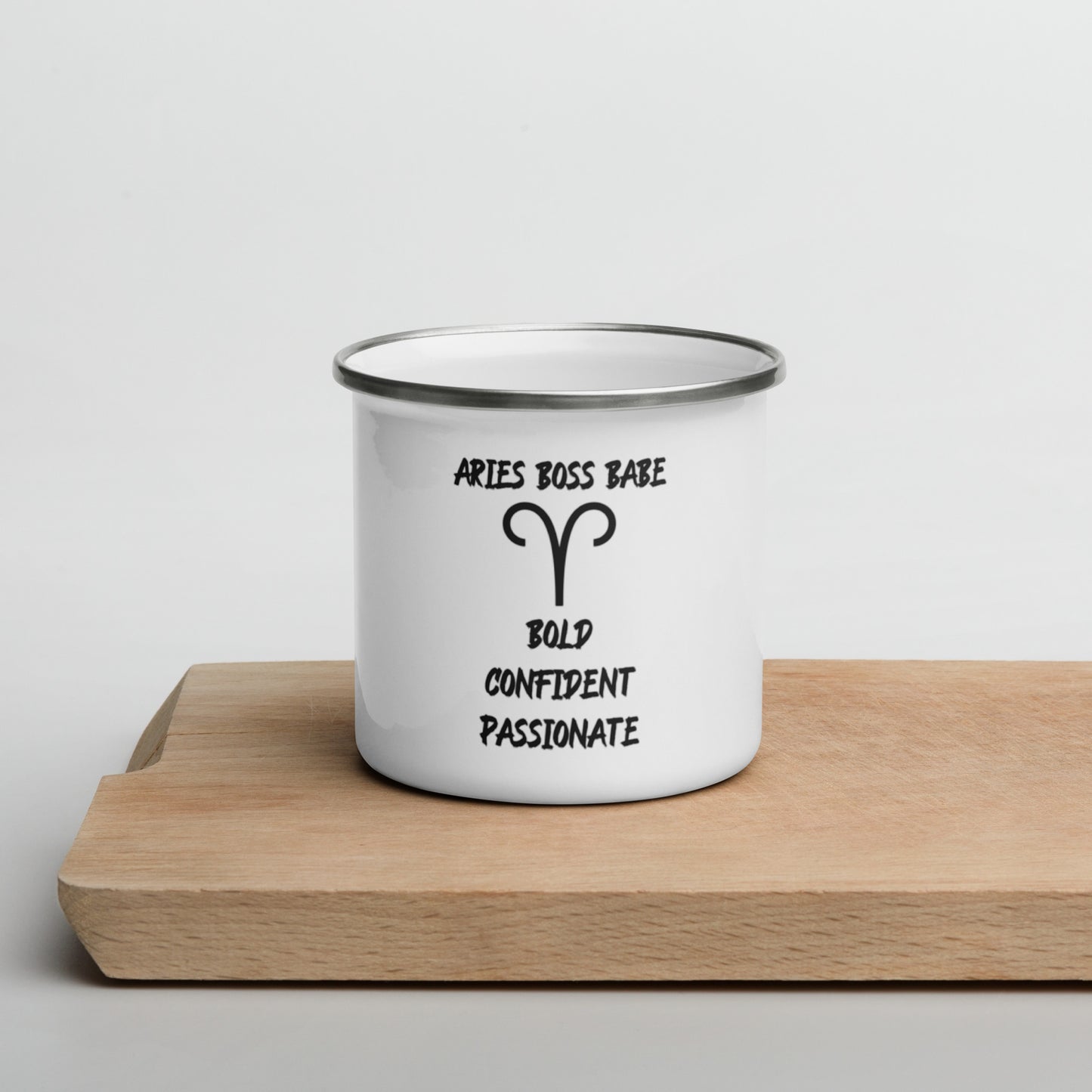 “Aries Boss Babe” Enamel Mug