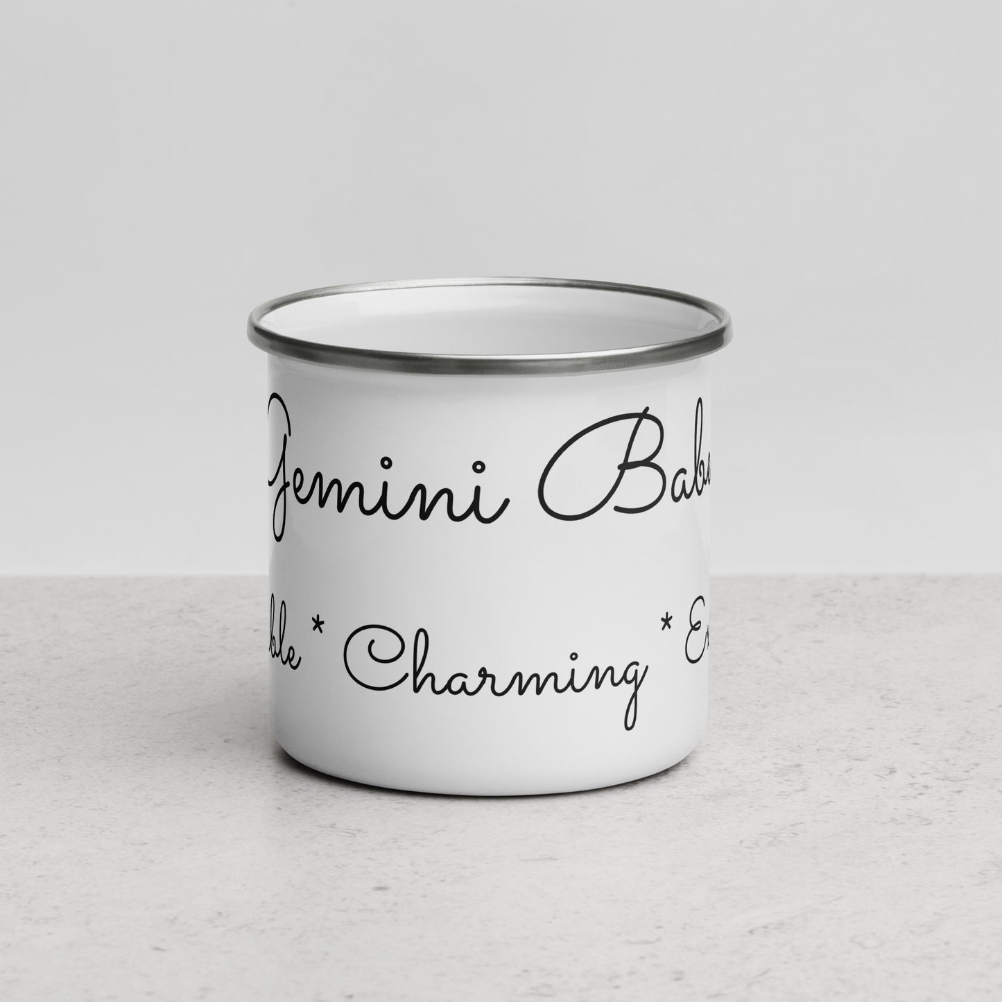 “Gemini Babe” Enamel Mug