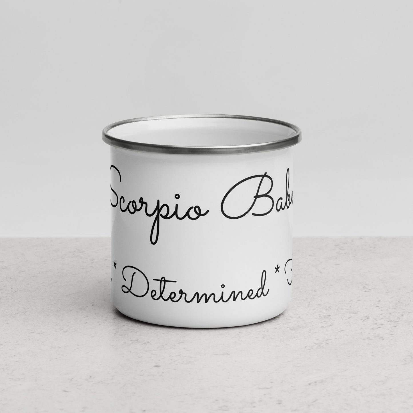 “Scorpio Babe” Enamel Mug