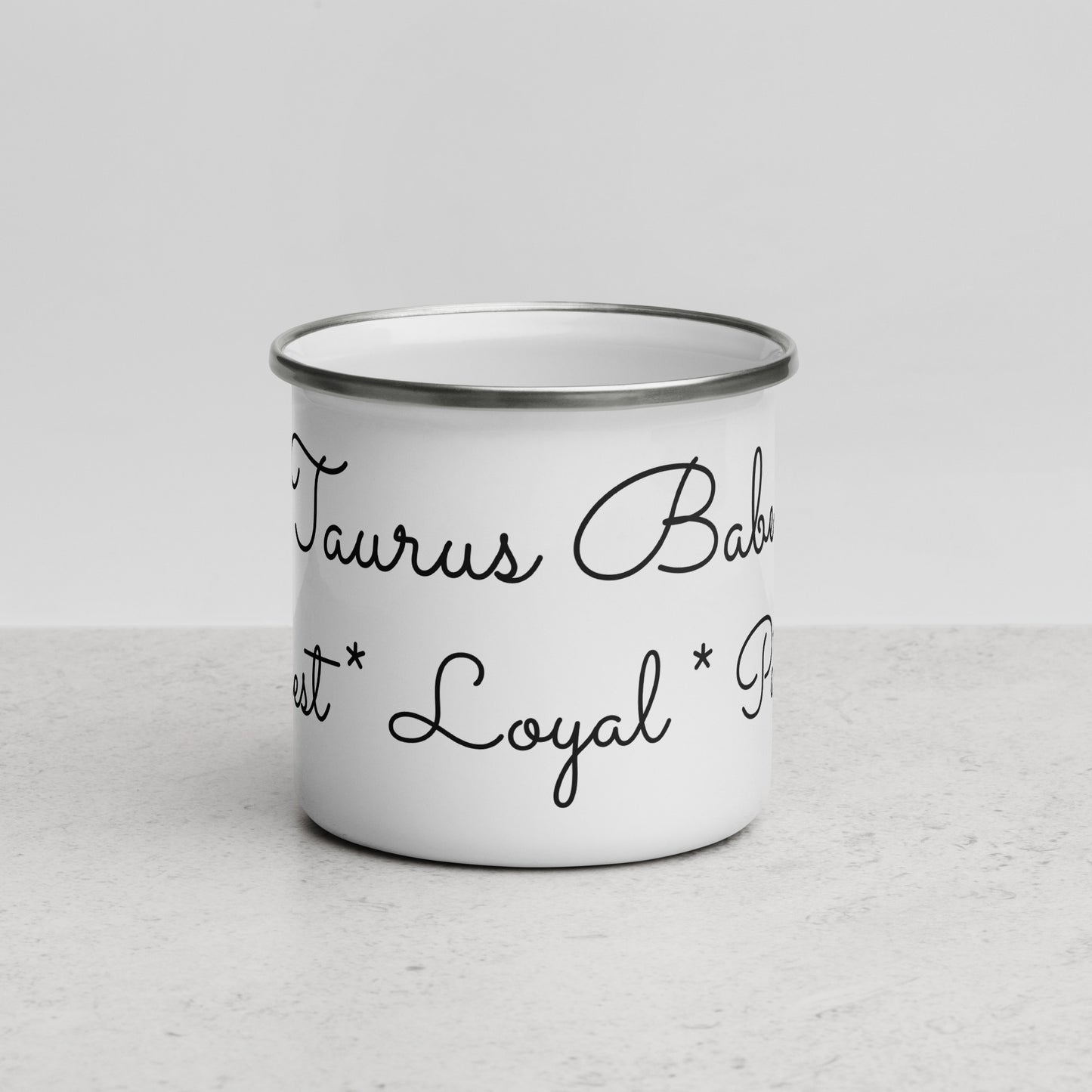 “Taurus Babe” Enamel Mug