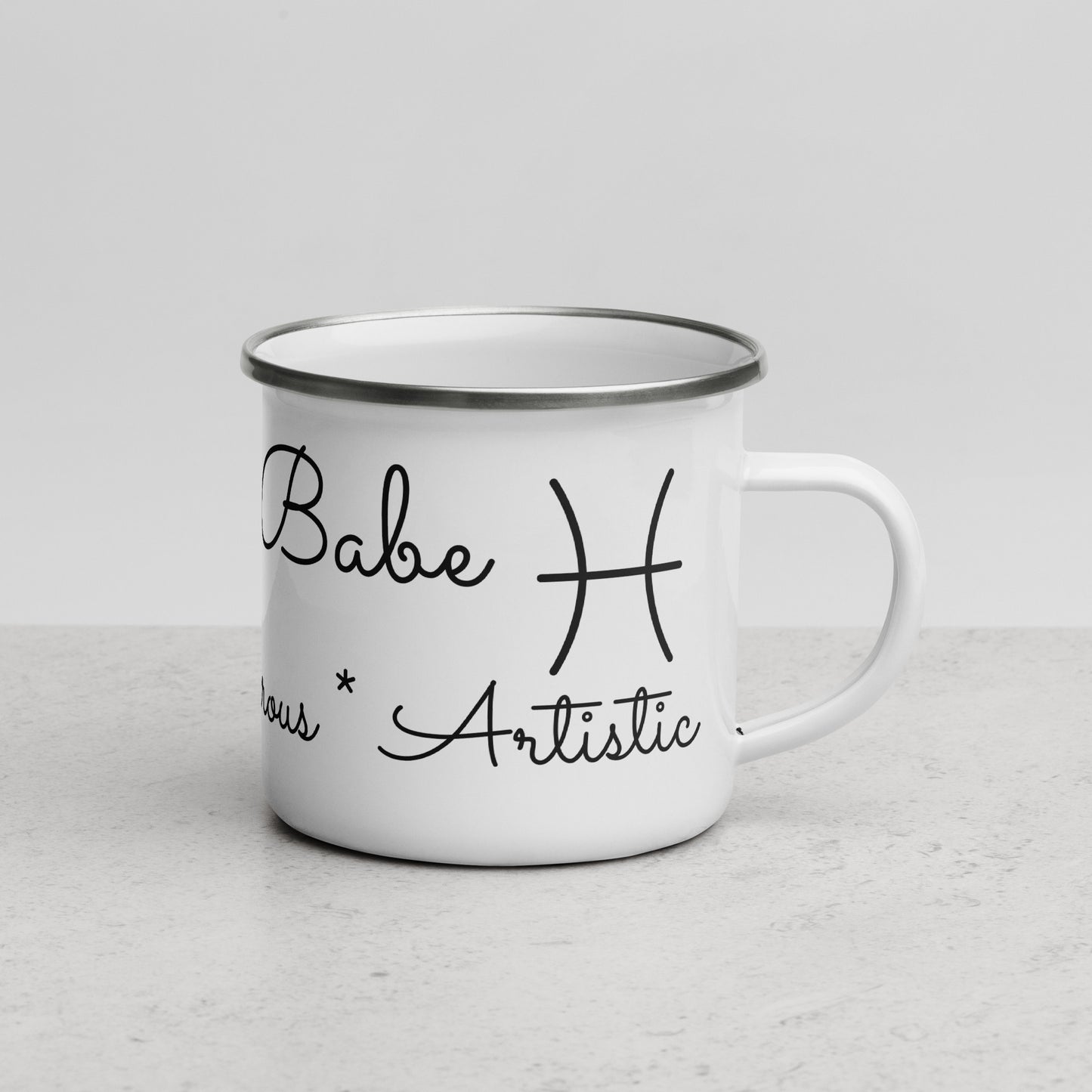 “Pisces Babe” Enamel Mug
