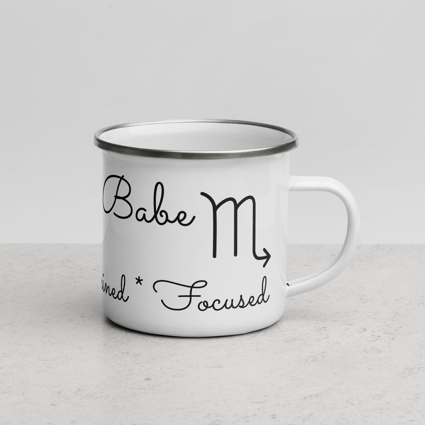 “Scorpio Babe” Enamel Mug